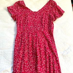 Pink Floral Midi Dress